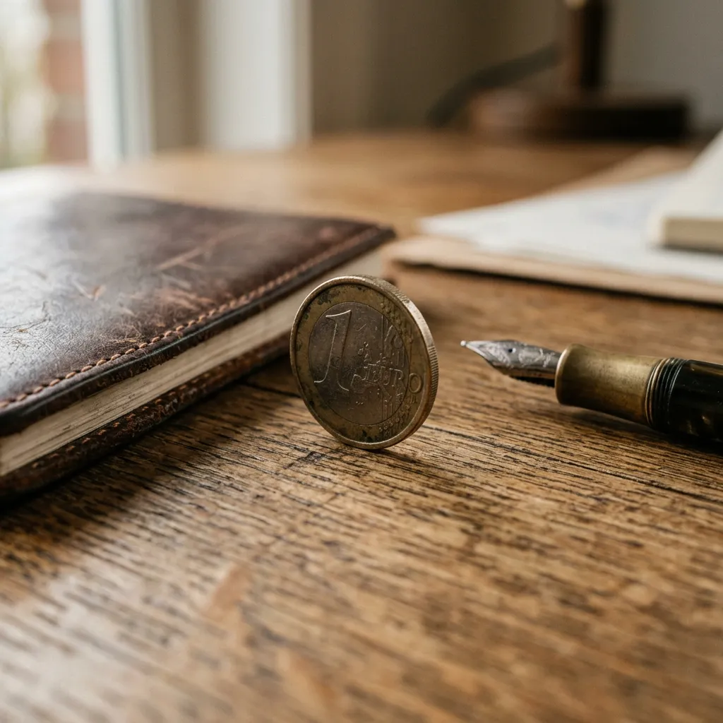 Single coin balanced on its edge — the free problem