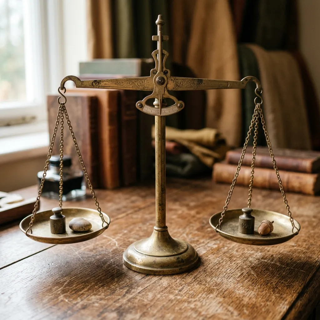Vintage brass scale balanced perfectly — honest balance