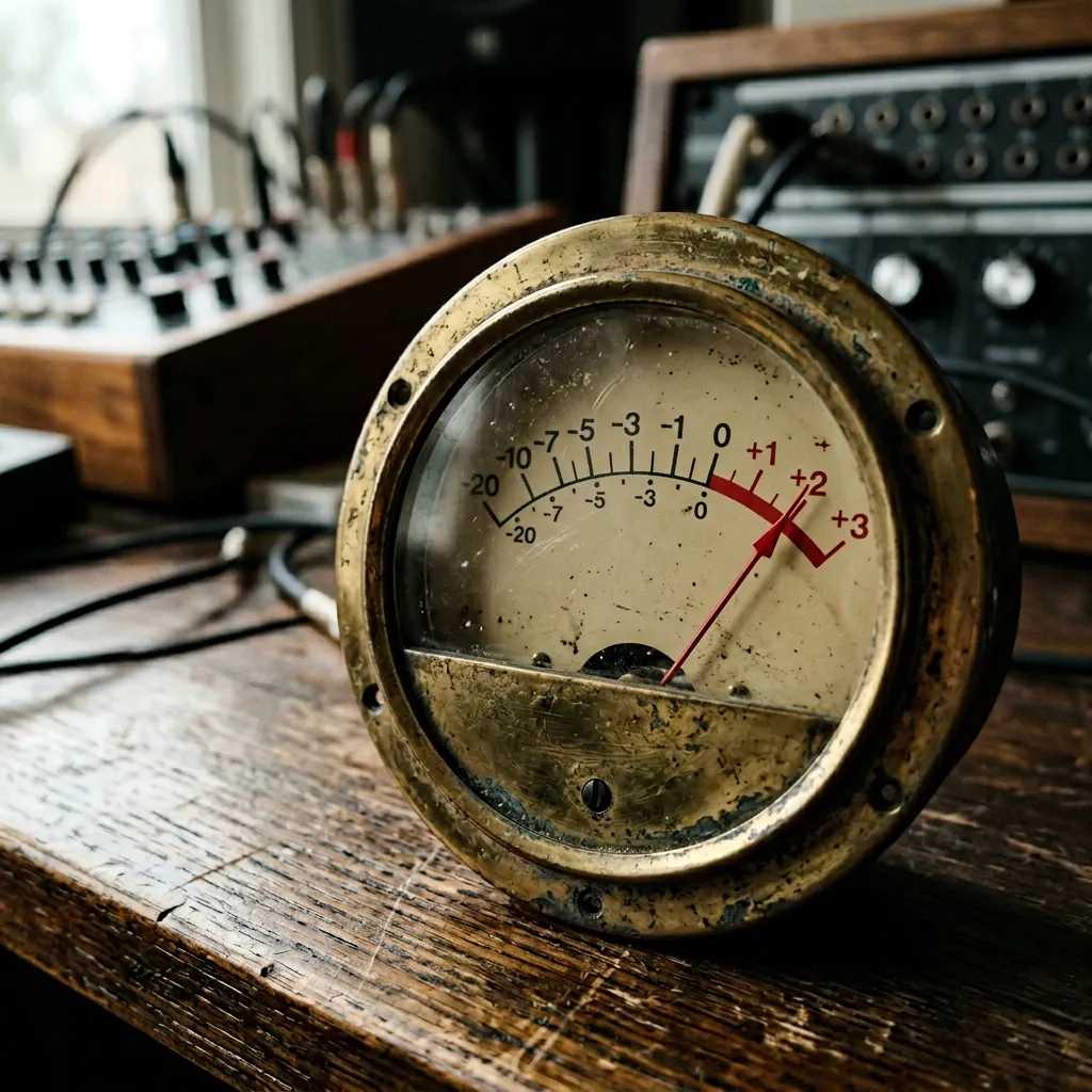 Analog audio meter dial — voice recognition measurement